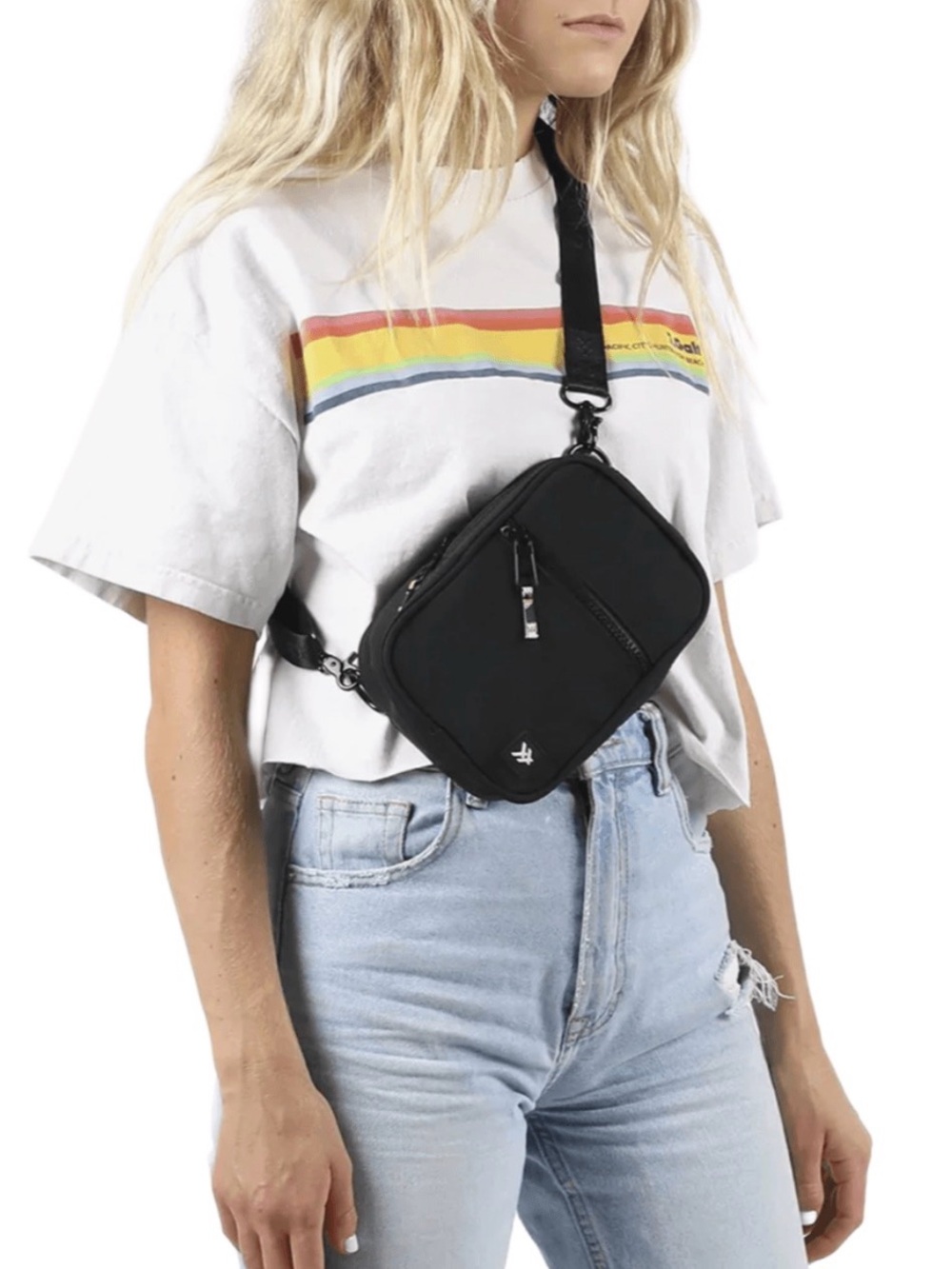 Thread Wallets Convertible Crossbody Bag in Black Belt Bag Adjustable Strap